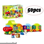 Learning Train Building Set Learning Train Building Blocks Set 50 Pieces 1 2 3 Number Train Early Educational Gift Toys Building Preschool Toy  Alphabet Letter Building Blocks Preschool Toy  B07MQCMQYY
